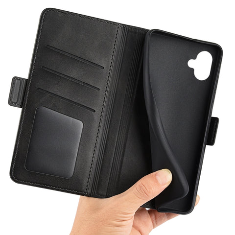 For Samsung Galaxy A04 Dual-side Magnetic Buckle Horizontal Flip Leather Phone Case, For Samsung Galaxy A04