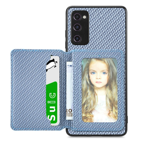 Carbon Fiber Magnetic Card Wallet Bag Phone Case, For Samsung Galaxy S22 5G, For Samsung Galaxy S22+ 5G, For Samsung Galaxy S22 Ultra 5G, For Samsung Galaxy S21 5G, For Samsung Galaxy S21+ 5G, For Samsung Galaxy S21 Ultra 5G, For Samsung Galaxy S20 FE ...