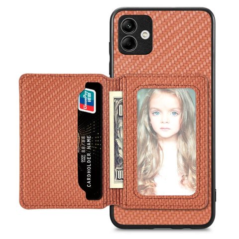 Carbon Fiber Magnetic Card Wallet Bag Phone Case, For Samsung Galaxy S22 5G, For Samsung Galaxy S22+ 5G, For Samsung Galaxy S22 Ultra 5G, For Samsung Galaxy S21 5G, For Samsung Galaxy S21+ 5G, For Samsung Galaxy S21 Ultra 5G, For Samsung Galaxy S20 FE ...