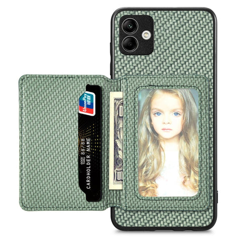 Carbon Fiber Magnetic Card Wallet Bag Phone Case, For Samsung Galaxy S22 5G, For Samsung Galaxy S22+ 5G, For Samsung Galaxy S22 Ultra 5G, For Samsung Galaxy S21 5G, For Samsung Galaxy S21+ 5G, For Samsung Galaxy S21 Ultra 5G, For Samsung Galaxy S20 FE ...