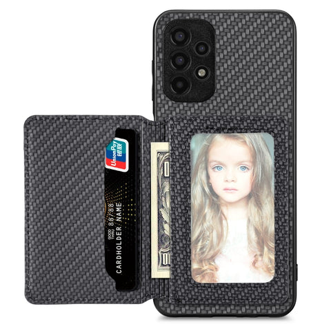 Carbon Fiber Magnetic Card Wallet Bag Phone Case, For Samsung Galaxy S22 5G, For Samsung Galaxy S22+ 5G, For Samsung Galaxy S22 Ultra 5G, For Samsung Galaxy S21 5G, For Samsung Galaxy S21+ 5G, For Samsung Galaxy S21 Ultra 5G, For Samsung Galaxy S20 FE ...