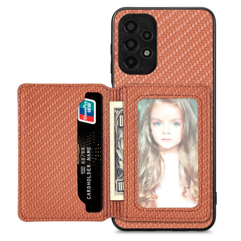 Carbon Fiber Magnetic Card Wallet Bag Phone Case, For Samsung Galaxy S22 5G, For Samsung Galaxy S22+ 5G, For Samsung Galaxy S22 Ultra 5G, For Samsung Galaxy S21 5G, For Samsung Galaxy S21+ 5G, For Samsung Galaxy S21 Ultra 5G, For Samsung Galaxy S20 FE ...