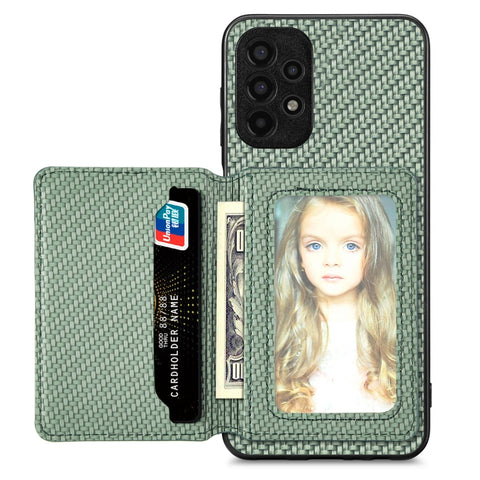 Carbon Fiber Magnetic Card Wallet Bag Phone Case, For Samsung Galaxy S22 5G, For Samsung Galaxy S22+ 5G, For Samsung Galaxy S22 Ultra 5G, For Samsung Galaxy S21 5G, For Samsung Galaxy S21+ 5G, For Samsung Galaxy S21 Ultra 5G, For Samsung Galaxy S20 FE ...