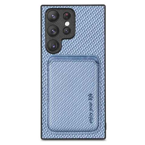Carbon Fiber Leather Card Magsafe Magnetic Phone Case, For Samsung Galaxy S22 5G, For Samsung Galaxy S22+ 5G, For Samsung Galaxy S22 Ultra 5G, For Samsung Galaxy S21 5G, For Samsung Galaxy S21+ 5G, For Samsung Galaxy S21 Ultra 5G, For Samsung Galaxy S2...