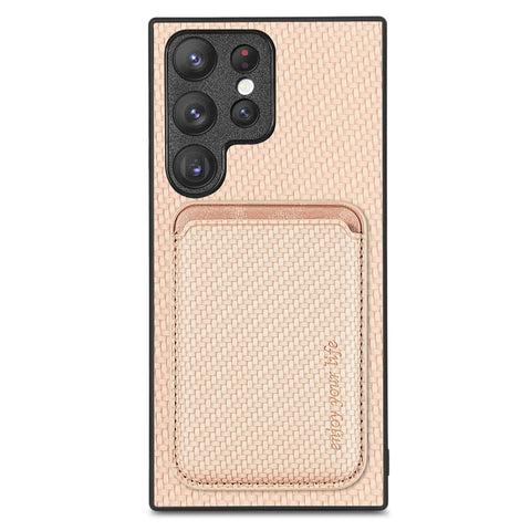 Carbon Fiber Leather Card Magsafe Magnetic Phone Case, For Samsung Galaxy S22 5G, For Samsung Galaxy S22+ 5G, For Samsung Galaxy S22 Ultra 5G, For Samsung Galaxy S21 5G, For Samsung Galaxy S21+ 5G, For Samsung Galaxy S21 Ultra 5G, For Samsung Galaxy S2...