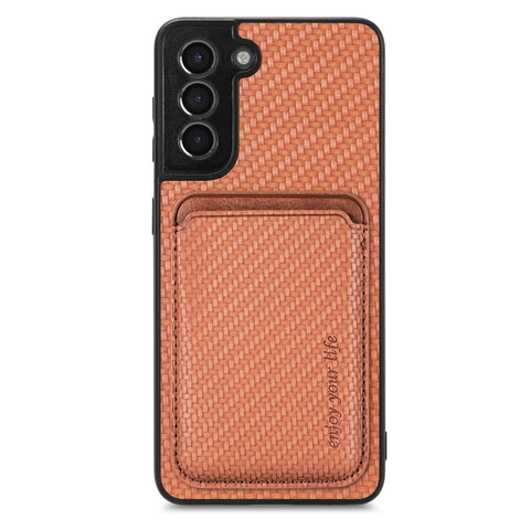Carbon Fiber Leather Card Magsafe Magnetic Phone Case, For Samsung Galaxy S22 5G, For Samsung Galaxy S22+ 5G, For Samsung Galaxy S22 Ultra 5G, For Samsung Galaxy S21 5G, For Samsung Galaxy S21+ 5G, For Samsung Galaxy S21 Ultra 5G, For Samsung Galaxy S2...