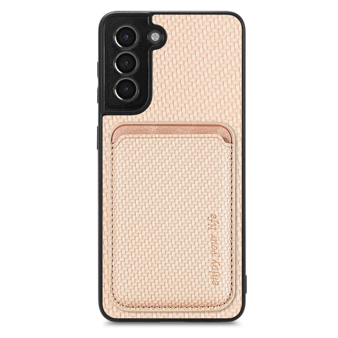 Carbon Fiber Leather Card Magsafe Magnetic Phone Case, For Samsung Galaxy S22 5G, For Samsung Galaxy S22+ 5G, For Samsung Galaxy S22 Ultra 5G, For Samsung Galaxy S21 5G, For Samsung Galaxy S21+ 5G, For Samsung Galaxy S21 Ultra 5G, For Samsung Galaxy S2...