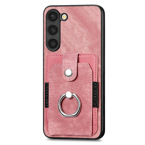 Retro Skin-feel Ring Card Wallet Phone Case, For Samsung Galaxy S22+ 5G, For Samsung Galaxy S22 Ultra 5G