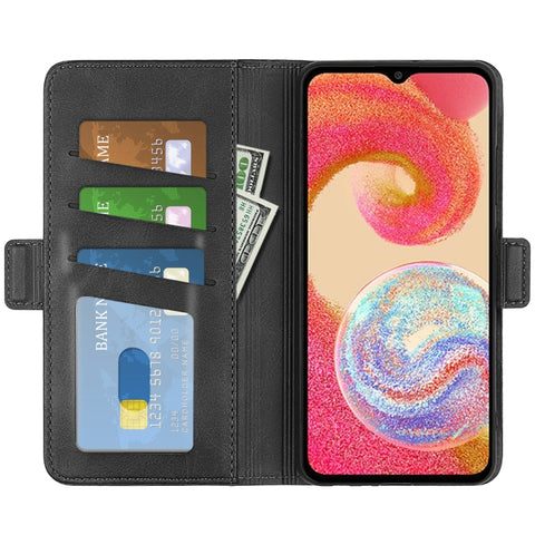 For Samsung Galaxy A04e Dual-side Magnetic Buckle Horizontal Flip Leather Phone Case, For Samsung Galaxy A04e
