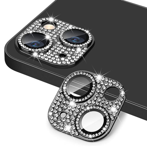 For iPhone 14 / 14 Plus ENKAY Hat-Prince Blink Diamond Camera Lens Aluminium Alloy Tempered Glass Film, For iPhone 14 / 14 Plus