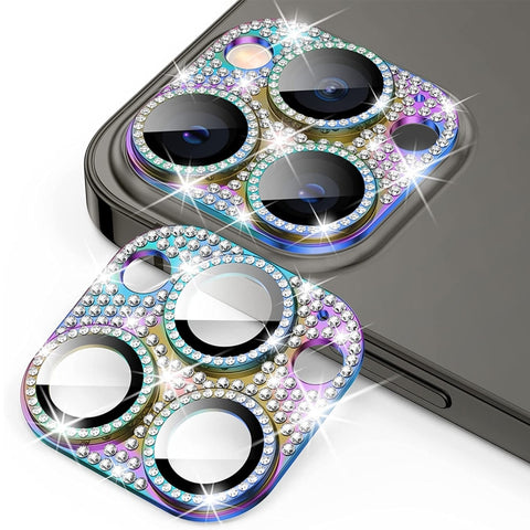 For iPhone 14 Pro / 14 Pro Max ENKAY Hat-Prince Blink Diamond Camera Lens Aluminium Alloy Tempered Glass Film, For iPhone 14 Pro / 14 Pro Max