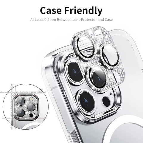 For iPhone 14 Pro / 14 Pro Max ENKAY Hat-Prince Blink Diamond Camera Lens Aluminium Alloy Tempered Glass Film, For iPhone 14 Pro / 14 Pro Max