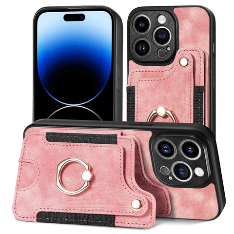 Retro Skin-feel Ring Multi-card Wallet Phone Case, For iPhone 14, For iPhone 14 Pro, For iPhone 14 Plus, For iPhone 14 Pro Max, For iPhone 13, For iPhone 13 Pro, For iPhone 13 Pro Max, For iPhone 13 mini
