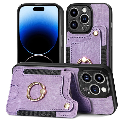 Retro Skin-feel Ring Multi-card Wallet Phone Case, For iPhone 14, For iPhone 14 Pro, For iPhone 14 Plus, For iPhone 14 Pro Max, For iPhone 13, For iPhone 13 Pro, For iPhone 13 Pro Max, For iPhone 13 mini