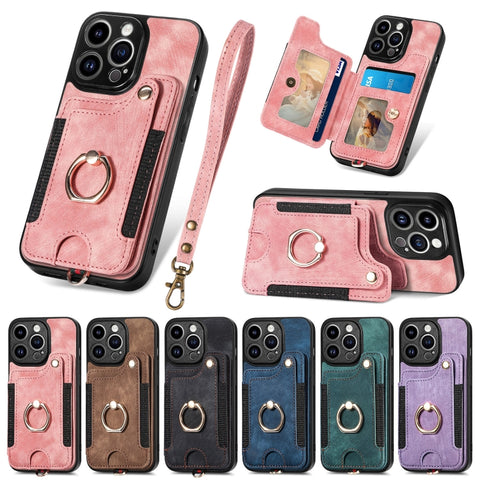 Retro Skin-feel Ring Multi-card Wallet Phone Case, For iPhone 12 mini, For iPhone 12, For iPhone 12 Pro, For iPhone 12 Pro Max, For iPhone 11, For iPhone 11 Pro, For iPhone 11 Pro Max, For iPhone X / XS