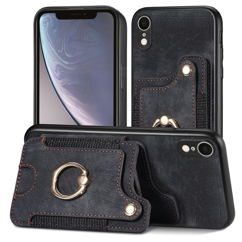 Retro Skin-feel Ring Multi-card Wallet Phone Case, For iPhone XR, For iPhone XS Max, For iPhone SE 2022 / SE 2020, For iPhone 7 Plus / 8 Plus