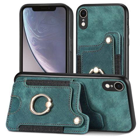 Retro Skin-feel Ring Multi-card Wallet Phone Case, For iPhone XR, For iPhone XS Max, For iPhone SE 2022 / SE 2020, For iPhone 7 Plus / 8 Plus