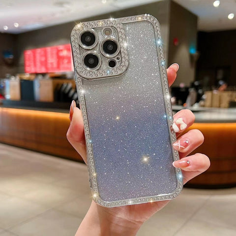 Diamond Gradient Glitter Plated TPU Phone Case, For iPhone 14 Pro Max, For iPhone 15 Plus, For iPhone 15, For iPhone 14 Plus, For iPhone 11 Pro