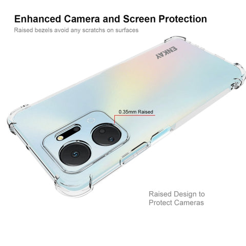 ENKAY Hat-Prince Transparent TPU Shockproof Phone Case with Glass Film, For Honor X7A 4G Global, For Honor X8A 4G Global