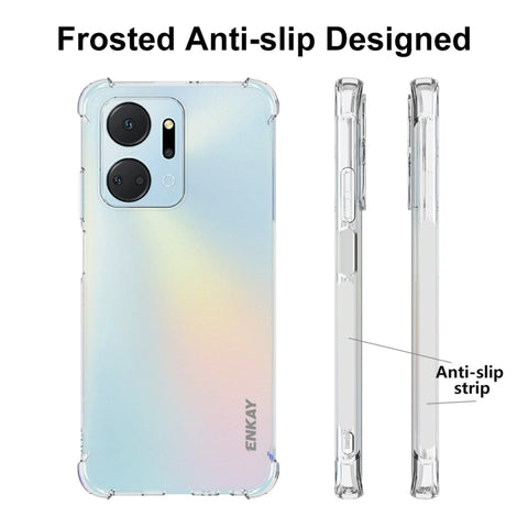 ENKAY Hat-Prince Transparent TPU Shockproof Phone Case with Glass Film, For Honor X7A 4G Global, For Honor X8A 4G Global