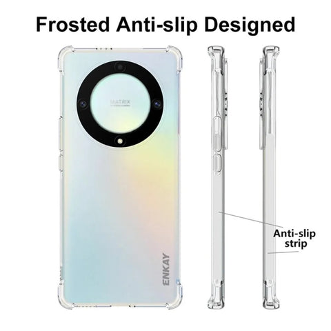 ENKAY Hat-Prince Transparent TPU Shockproof Phone Case with Glass Film, For Honor X40 5G / X9a 5G / Magic5 Lite 5G