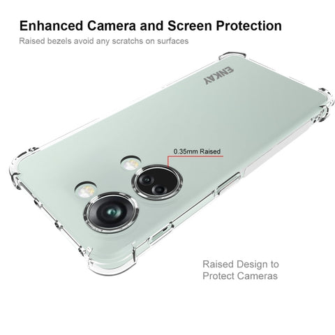 ENKAY Hat-Prince Transparent TPU Shockproof Phone Case with Glass Film, For OnePlus Ace 2V 5G