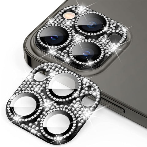 For iPhone 12 Pro Max ENKAY Hat-Prince Blink Diamond Camera Lens Aluminium Alloy Tempered Glass Film, For iPhone 12 Pro Max