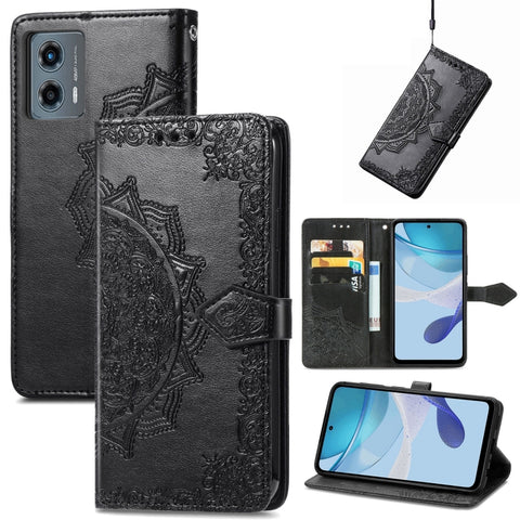 Mandala Flower Embossed Leather Phone Case, For Motorola Moto G 5G 2023