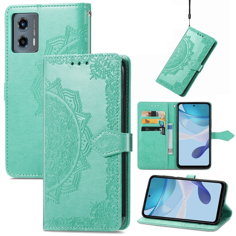 Mandala Flower Embossed Leather Phone Case, For Motorola Moto G 5G 2023