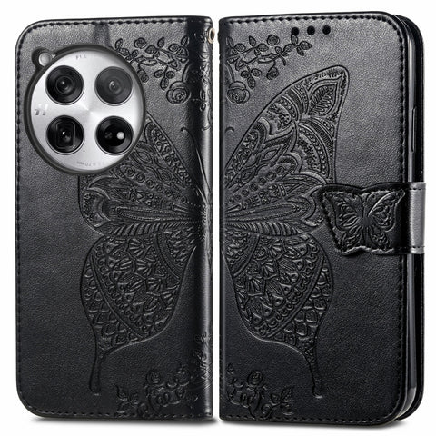 Butterfly Love Flower Embossed Leather Phone Case, For Oneplus Ace 6 Ultra, For OnePlus Nord 4, For OnePlus Ace 3, For OnePlus 12R, For OnePlus 12, For OnePlus Ace 2V