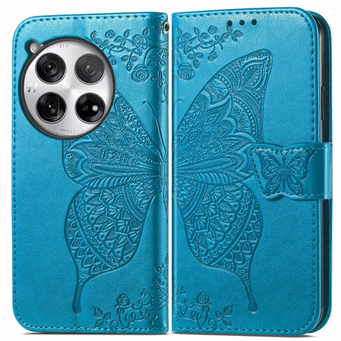 Butterfly Love Flower Embossed Leather Phone Case, For Oneplus Ace 6 Ultra, For OnePlus Nord 4, For OnePlus Ace 3, For OnePlus 12R, For OnePlus 12, For OnePlus Ace 2V