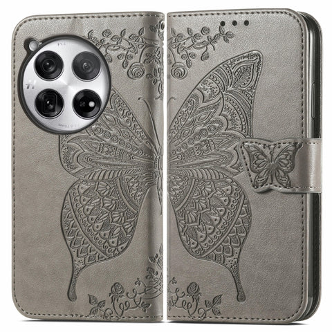 Butterfly Love Flower Embossed Leather Phone Case, For Oneplus Ace 6 Ultra, For OnePlus Nord 4, For OnePlus Ace 3, For OnePlus 12R, For OnePlus 12, For OnePlus Ace 2V