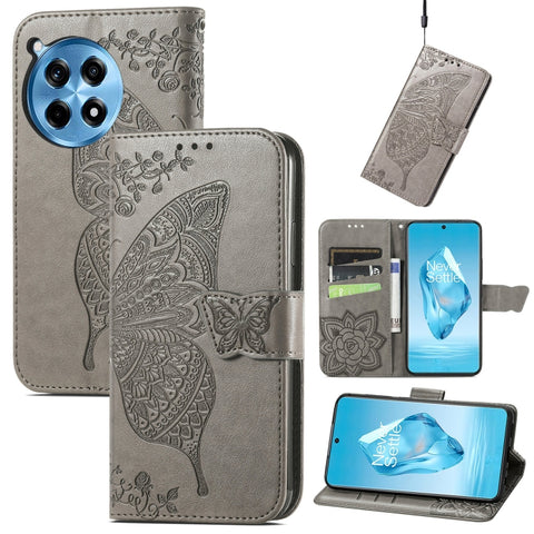 Butterfly Love Flower Embossed Leather Phone Case, For Oneplus Ace 6 Ultra, For OnePlus Nord 4, For OnePlus Ace 3, For OnePlus 12R, For OnePlus 12, For OnePlus Ace 2V
