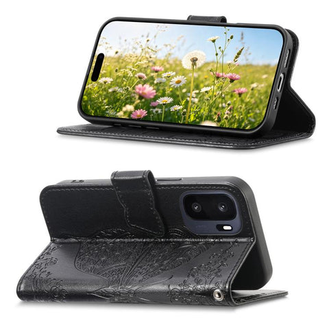 Butterfly Love Flower Embossed Leather Phone Case, For Oneplus Ace 6 Ultra, For OnePlus Nord 4, For OnePlus Ace 3, For OnePlus 12R, For OnePlus 12, For OnePlus Ace 2V