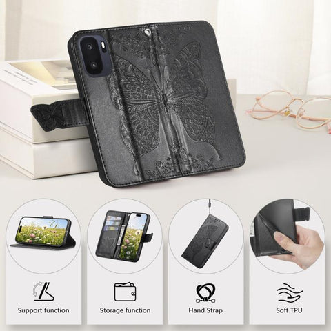 Butterfly Love Flower Embossed Leather Phone Case, For Oneplus Ace 6 Ultra, For OnePlus Nord 4, For OnePlus Ace 3, For OnePlus 12R, For OnePlus 12, For OnePlus Ace 2V