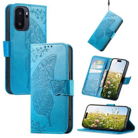 Butterfly Love Flower Embossed Leather Phone Case, For Oneplus Ace 6 Ultra, For OnePlus Nord 4, For OnePlus Ace 3, For OnePlus 12R, For OnePlus 12, For OnePlus Ace 2V