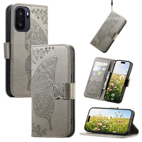 Butterfly Love Flower Embossed Leather Phone Case, For Oneplus Ace 6 Ultra, For OnePlus Nord 4, For OnePlus Ace 3, For OnePlus 12R, For OnePlus 12, For OnePlus Ace 2V