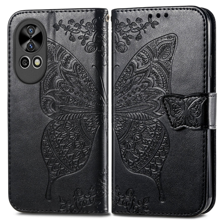 Butterfly Love Flower Embossed Leather Phone Case, For Huawei  Nova 12 Pro, For Huawei Nova 12, For Huawei  Mate 60, For Huawei  Mate 60 Pro, For Huawei Nova Y91, For Huawei Enjoy 60X