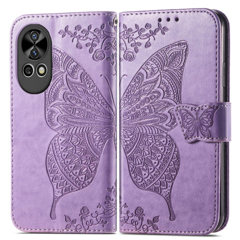 Butterfly Love Flower Embossed Leather Phone Case, For Huawei  Nova 12 Pro, For Huawei Nova 12, For Huawei  Mate 60, For Huawei  Mate 60 Pro, For Huawei Nova Y91, For Huawei Enjoy 60X