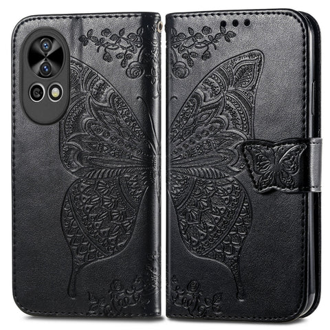 Butterfly Love Flower Embossed Leather Phone Case, For Huawei  Nova 12 Pro, For Huawei Nova 12, For Huawei  Mate 60, For Huawei  Mate 60 Pro, For Huawei Nova Y91, For Huawei Enjoy 60X