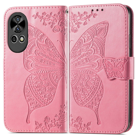 Butterfly Love Flower Embossed Leather Phone Case, For Huawei  Nova 12 Pro, For Huawei Nova 12, For Huawei  Mate 60, For Huawei  Mate 60 Pro, For Huawei Nova Y91, For Huawei Enjoy 60X