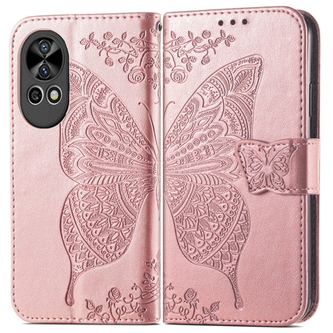 Butterfly Love Flower Embossed Leather Phone Case, For Huawei  Nova 12 Pro, For Huawei Nova 12, For Huawei  Mate 60, For Huawei  Mate 60 Pro, For Huawei Nova Y91, For Huawei Enjoy 60X