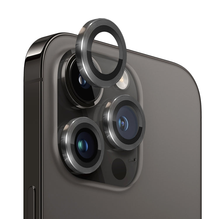 NORTHJO Camera Lens Protector Tempered Glass CD Vein Metal Ring Film, For iPhone 13 Pro / 13 Pro Max