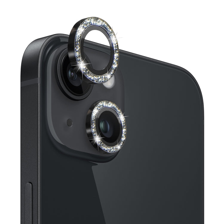 NORTHJO Camera Lens Tempered Glass Bling Glitter Metal Ring Film, For iPhone 13 / 13 mini