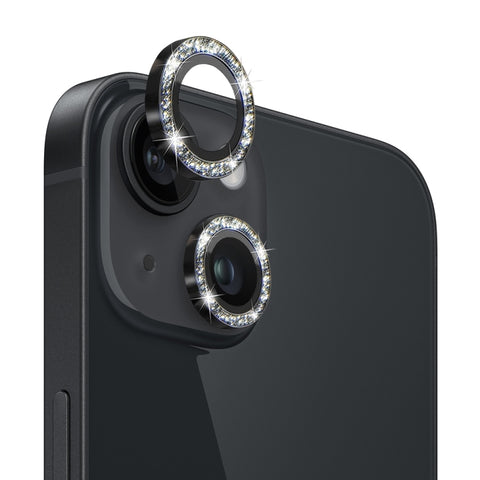 NORTHJO Camera Lens Tempered Glass Bling Glitter Metal Ring Film, For iPhone 13 / 13 mini