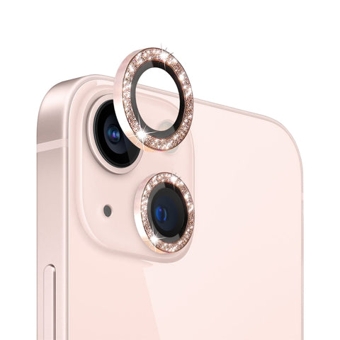 NORTHJO Camera Lens Tempered Glass Bling Glitter Metal Ring Film, For iPhone 13 / 13 mini