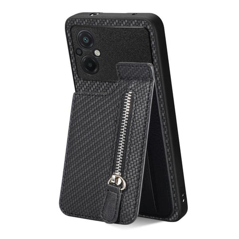 Carbon Fiber Vertical Flip Zipper Phone Case, For Xiaomi POCO M5 4G, For Redmi Note 11T Pro 5G, For Redmi 10C, For Redmi Note 11 4G, For Redmi 10, For Redmi Note 10 4G