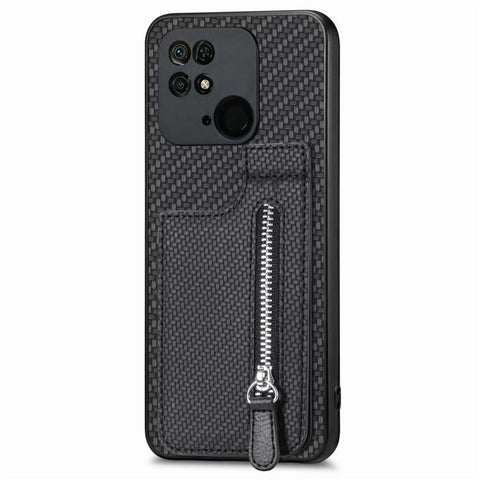 Carbon Fiber Vertical Flip Zipper Phone Case, For Xiaomi POCO M5 4G, For Redmi Note 11T Pro 5G, For Redmi 10C, For Redmi Note 11 4G, For Redmi 10, For Redmi Note 10 4G