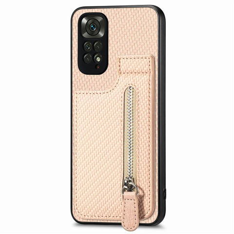 Carbon Fiber Vertical Flip Zipper Phone Case, For Xiaomi POCO M5 4G, For Redmi Note 11T Pro 5G, For Redmi 10C, For Redmi Note 11 4G, For Redmi 10, For Redmi Note 10 4G
