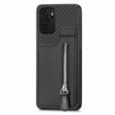 Carbon Fiber Vertical Flip Zipper Phone Case, For Xiaomi POCO M5 4G, For Redmi Note 11T Pro 5G, For Redmi 10C, For Redmi Note 11 4G, For Redmi 10, For Redmi Note 10 4G